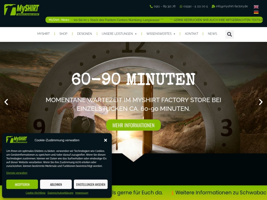 Screenshot von MyShirt Factory – Nürnberg