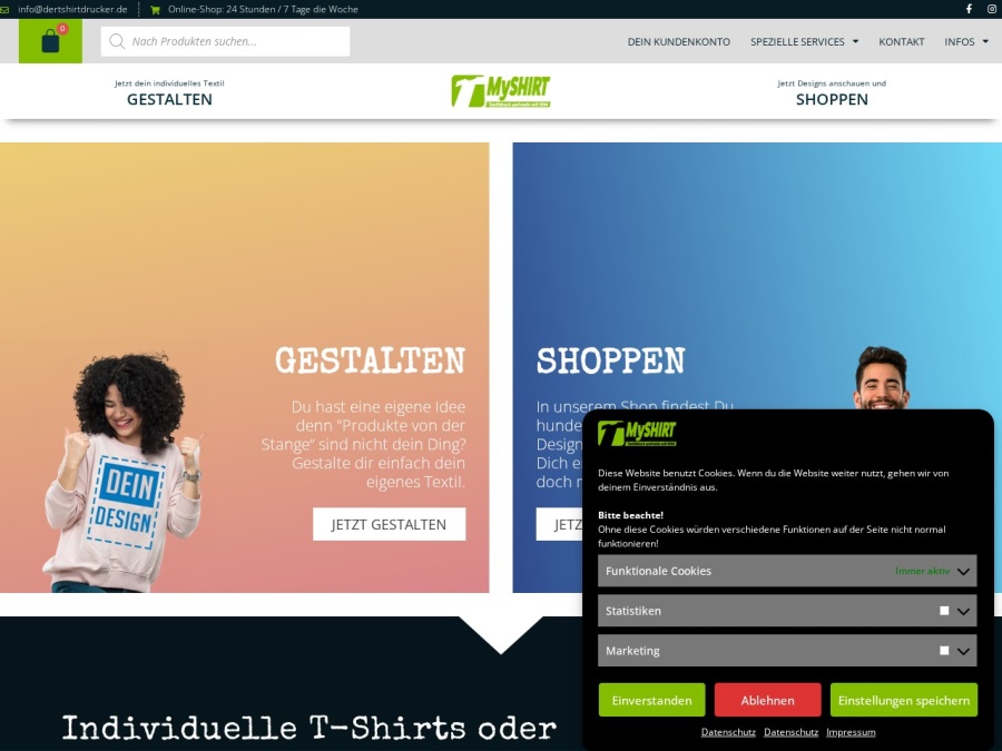 Screenshot von Der T-Shirtdrucker