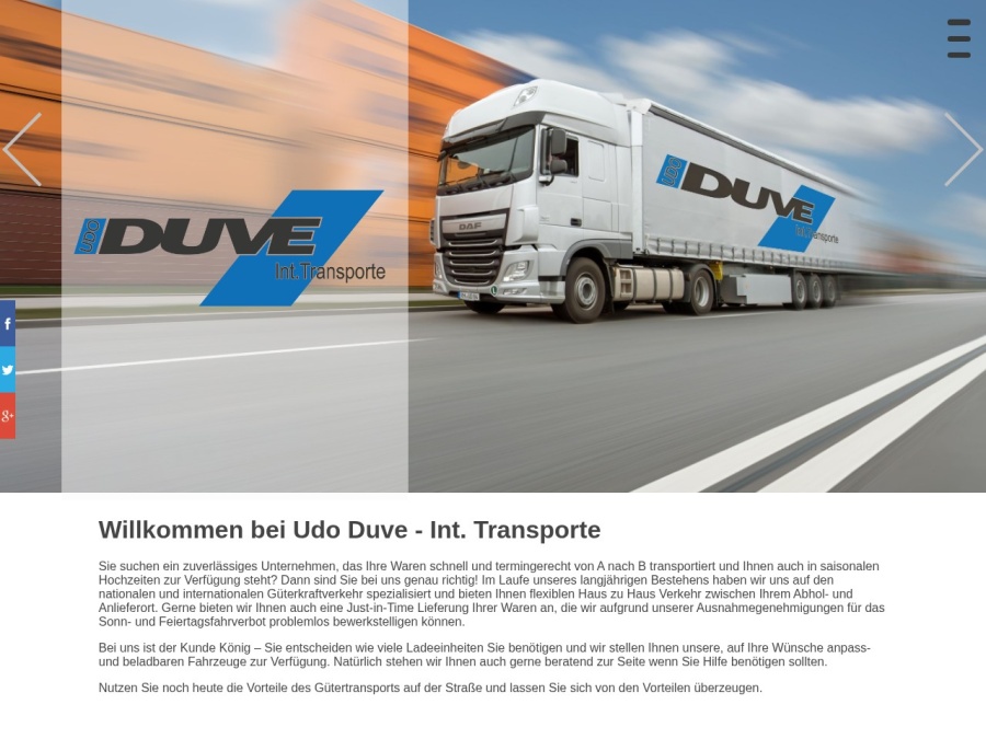 Screenshot von Duve Transporte