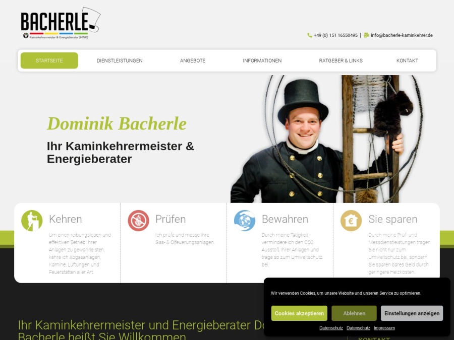 Screenshot von Kaminkehrer Bacherle