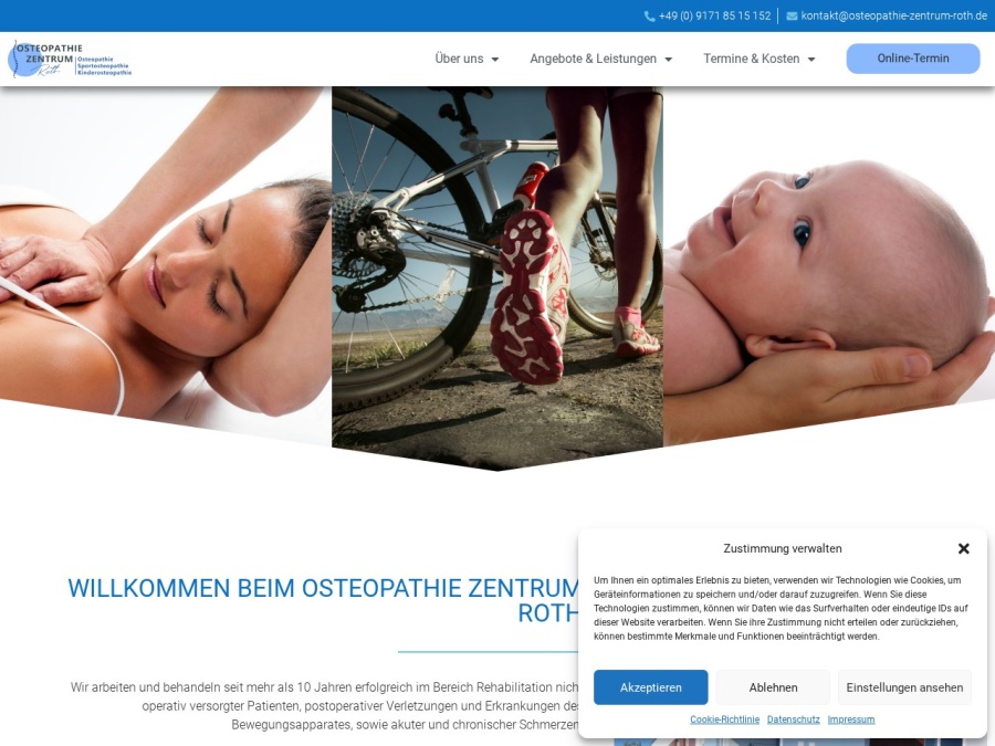 Screenshot von Osteopathie Zentrum Roth