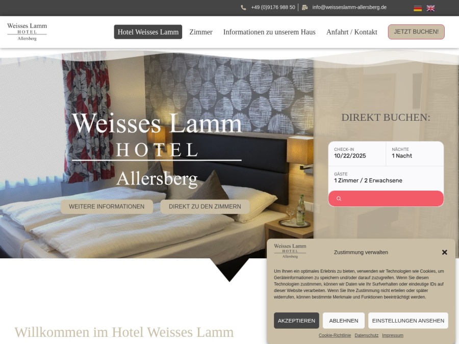 Screenshot von Hotel weisses Lamm