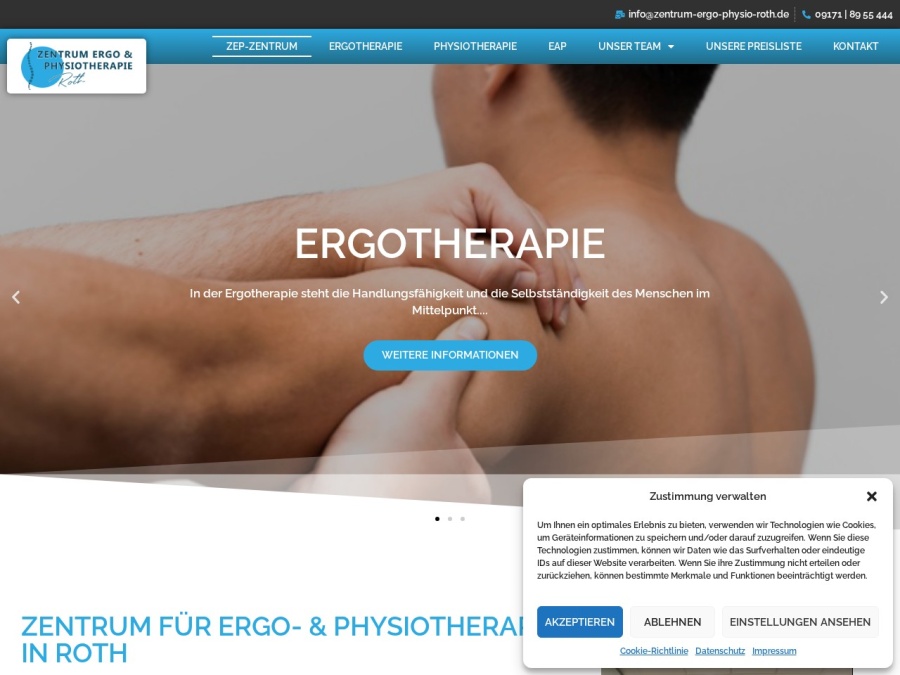 Screenshot von Ergotherapie Roth