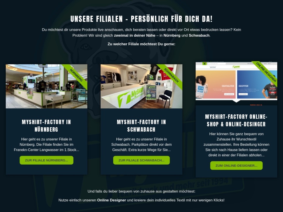 Screenshot von MyShirt Factory